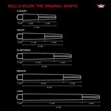 Bull's Medium Nylon Ring shafts zwart - 5 pack