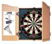 Unicorn Striker sisal dartset met kabinet Unicorn Striker sisal dartset met kabinet