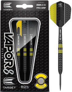 Target Vapor8 Black Yellow 80% steeltip dartpijlen